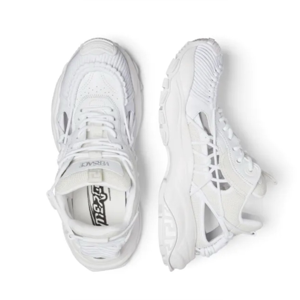 Authentic BNWT Versace Mercury White Leather Sneakers - Unisex